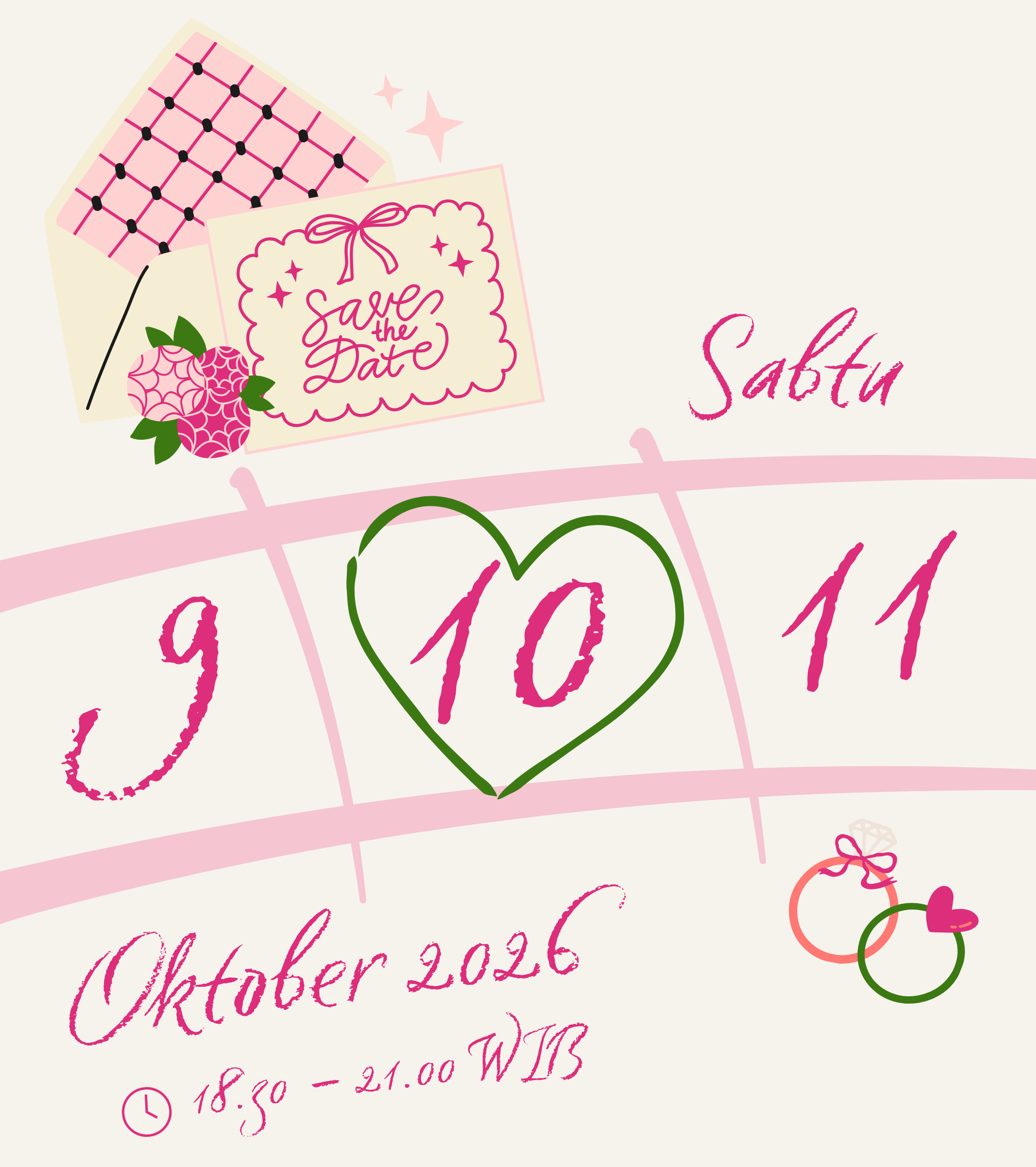 Kalender pernikahan Aditya dan Anggi, 10 Oktober 2026
